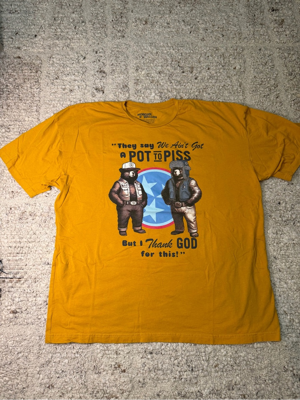 Morgan Wallen Men’s Graphic Short-Sleeve Tee — Mustard Yellow